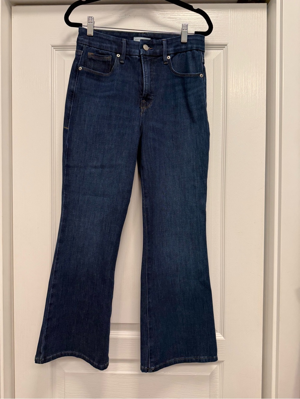 Good American Dark Blue Flared Jeans